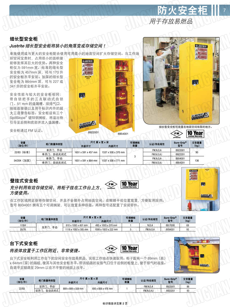 美國杰斯瑞特，防火安全柜，justrite防火柜，justrite安全柜，防爆柜justrite
