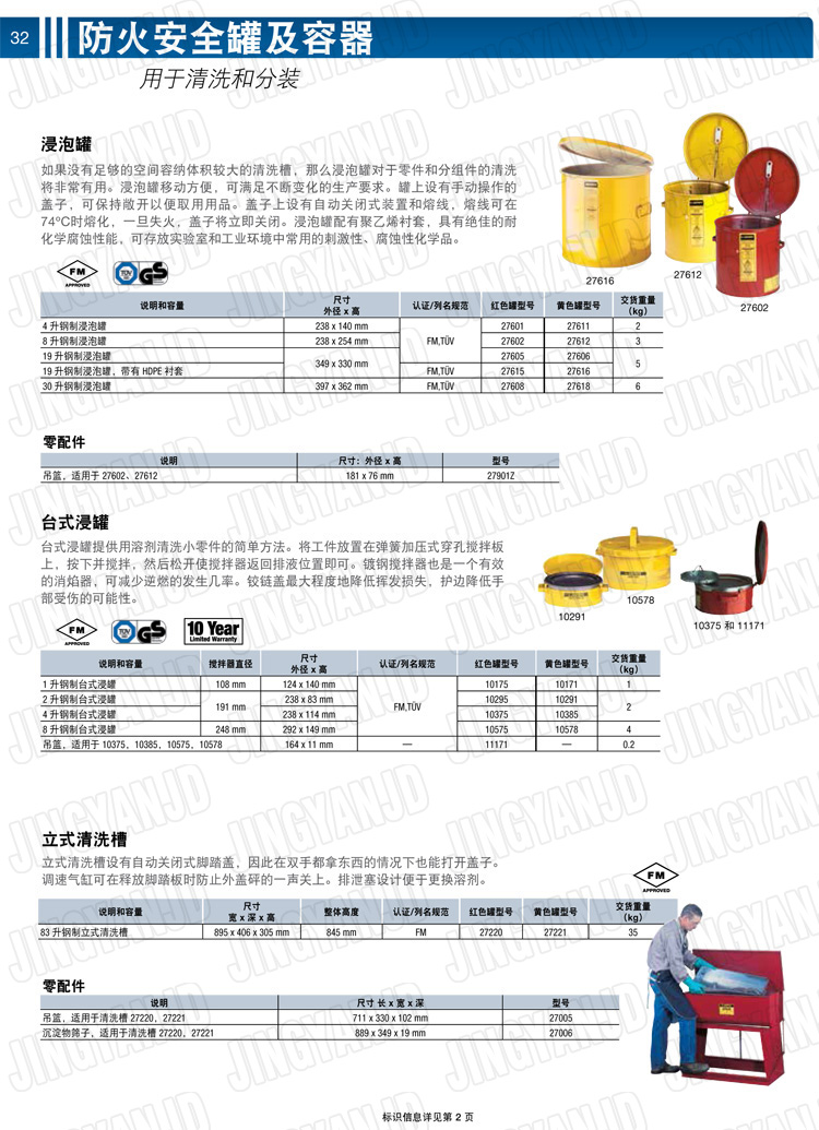 美國杰斯瑞特，justrite，臺式浸泡罐，立式清洗槽，清洗罐
